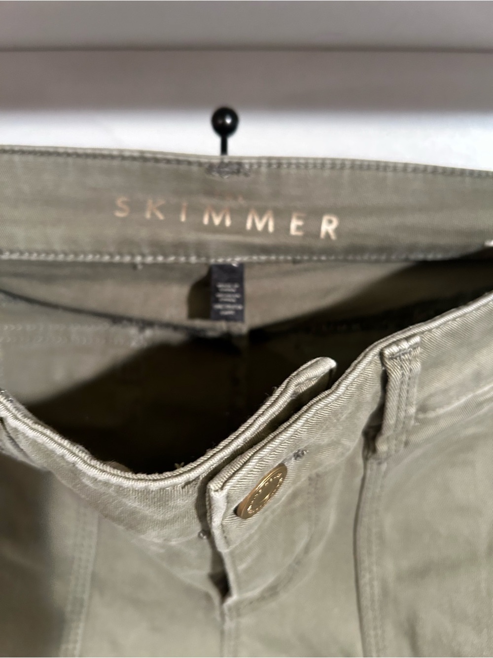 Olive Green Cargo Pants - Casual Utility Style low rise. Size 26 - Picture 2 of 5
